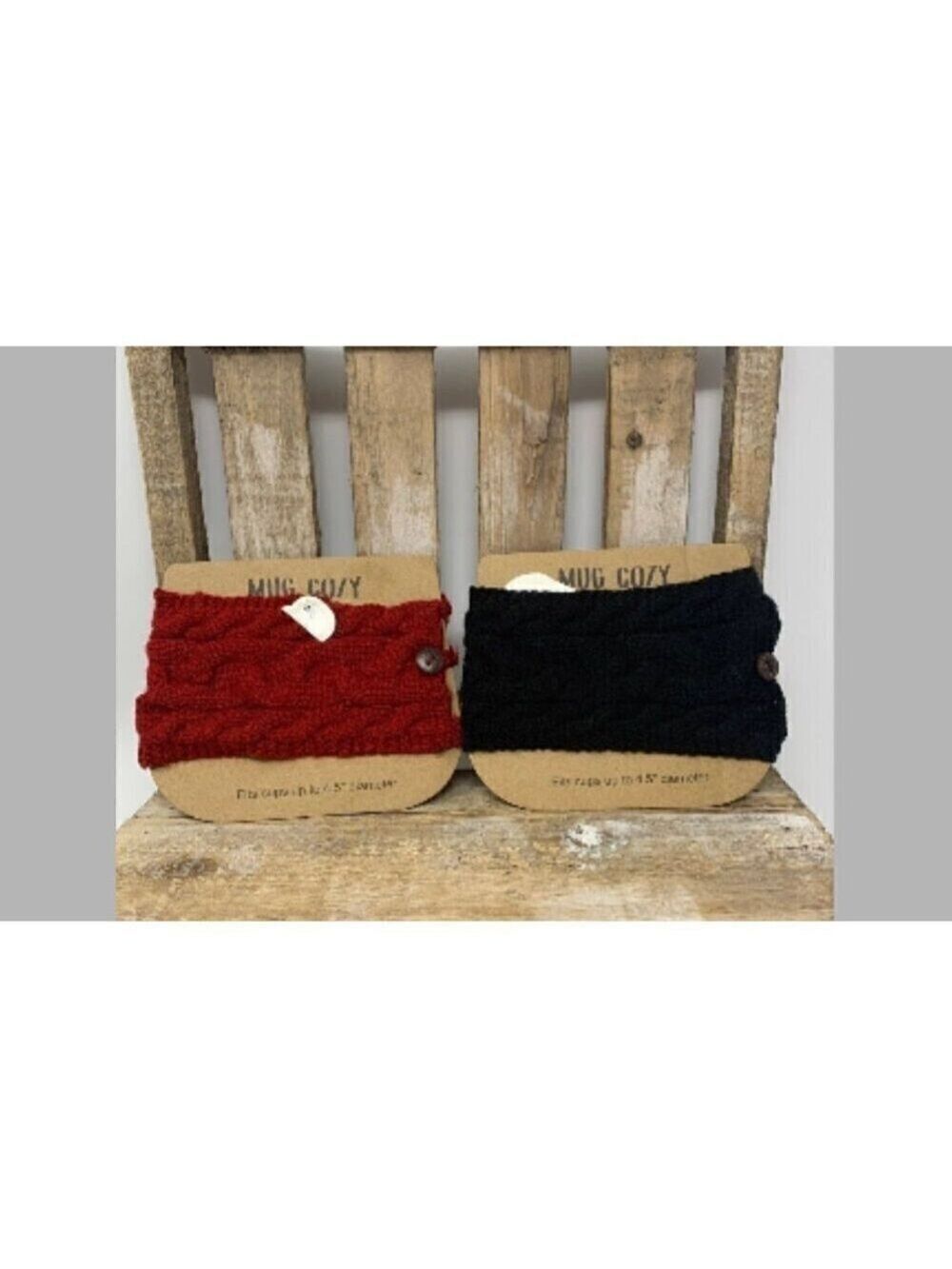 Cup Cozy Mug Warmer Soup Coffee Cappuccino Cocoa Cable Knit Gift Red Black Gift